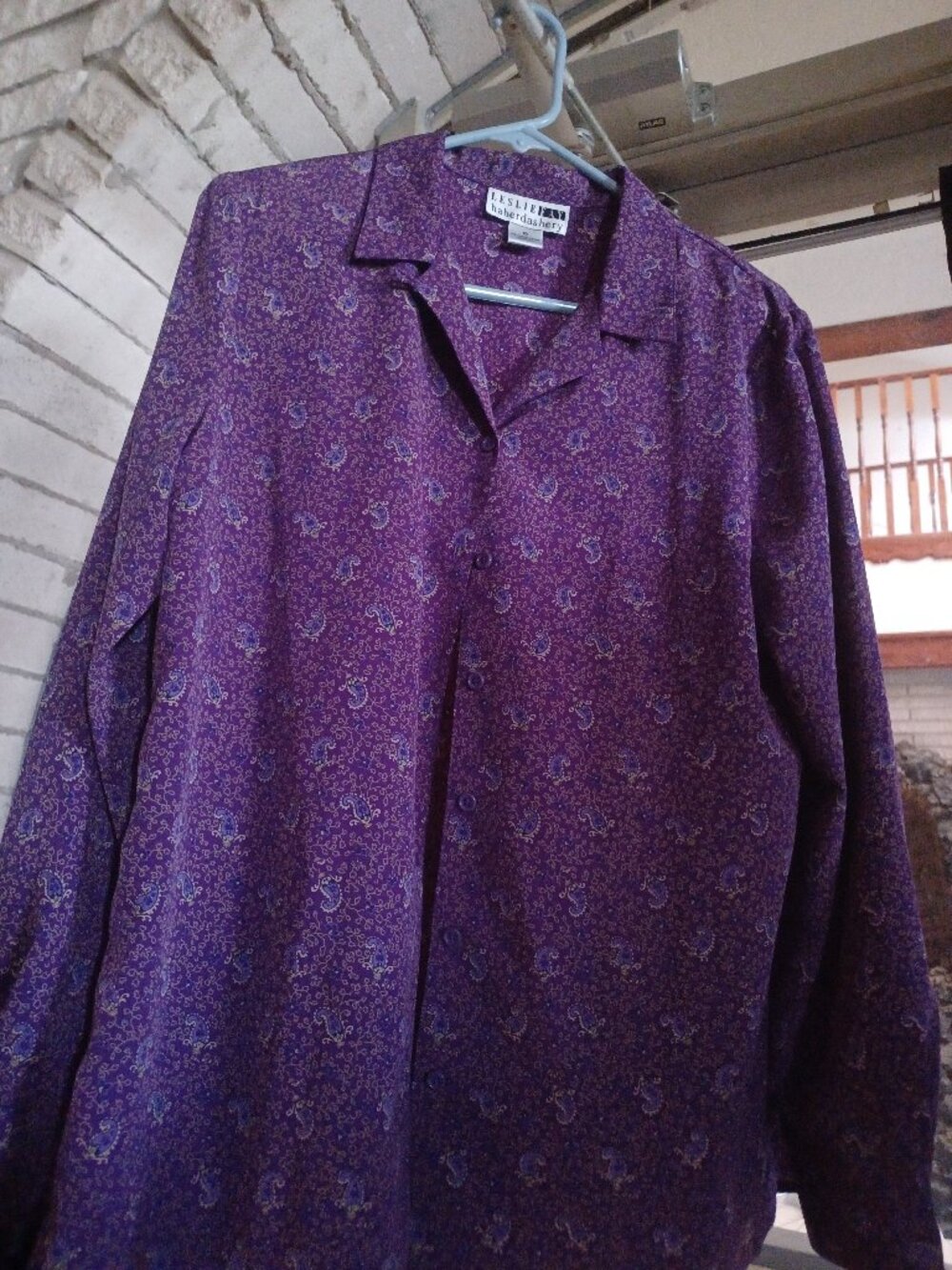 Vintage Leslie Fay Haberdashery Women's Long Sleeve Button-Up Blouse Size 10